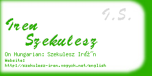 iren szekulesz business card